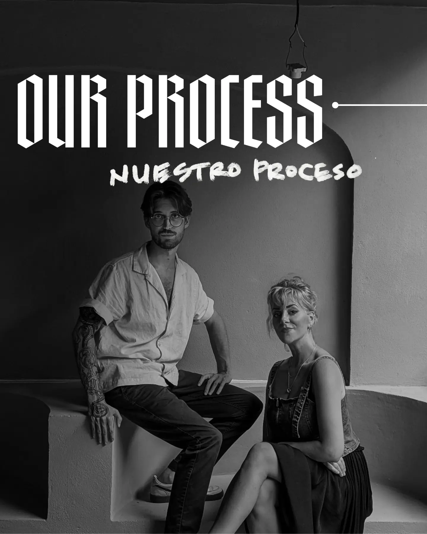 Our Process / Nuestro Proceso. Portrait of Valence Design principals Tyler Davies and Jaclyn Wiebe.